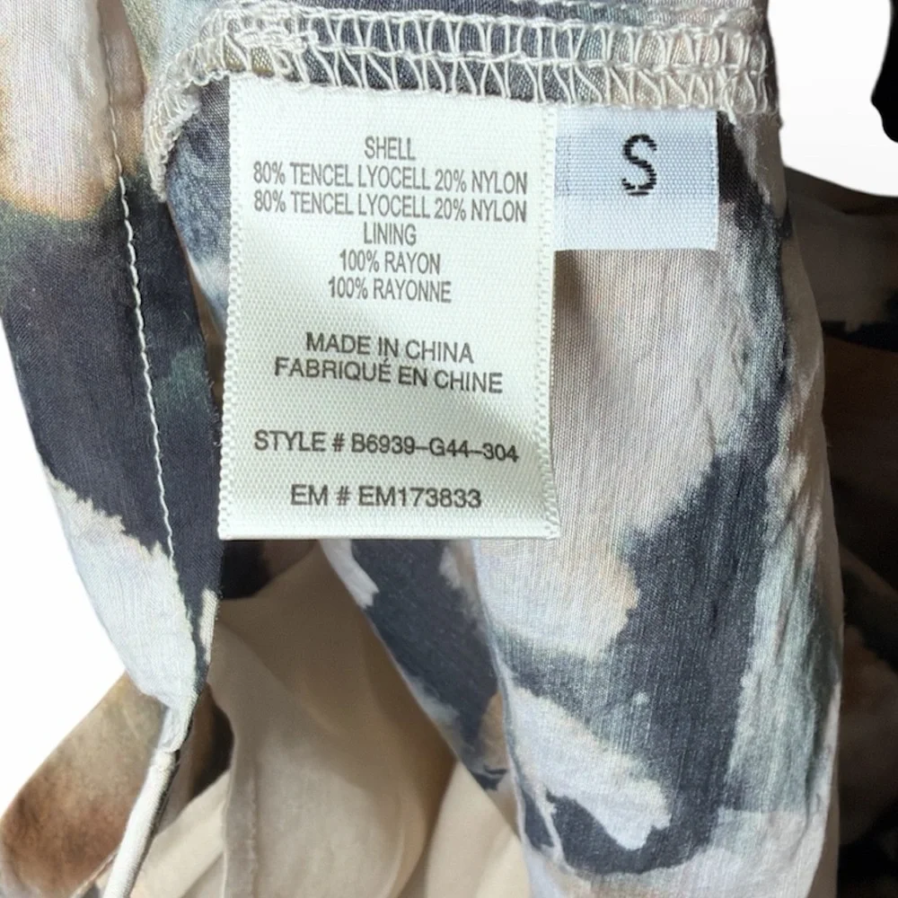 Bella Dahl Button Down Drop Shoulder Shirt Dress Harvest Floral Black Tan S - Picture 6 of 7
